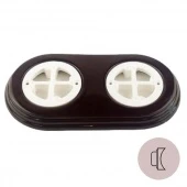 Рамка 2 местная керамическая на бревно D240-260, коричневый, Interior Electric