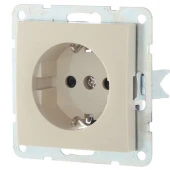 Дизайнерская розетка с заземлением и шторками, бежевый, 863201 LK Studio, серия LK60