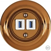 Ретро розетка USB медный глянцевый OPCUNGsUSBw Katy Paty