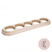 Рамка на бревно D300 мм. 5 местная, овал, дуб выбеленный с золотой патиной НО15ВДЗ300 Salvador