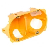 Двухместный неглубокий подрозетник в дерево Kopos 40, K2-68*40-D, желтый, naBrevno