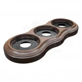 Рамка 3 местная, темный дуб, GE70833-26 МезонинЪ, серия Аврора