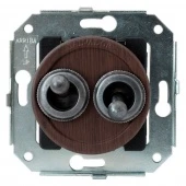 Ретро выключатель тумблерный, венге/"состаренное серебро", CL51WG.SL Salvador двухклавишный проходной