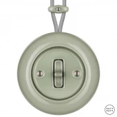 Ретро выключатель серо-зеленый глянцевый CHСT7 Katy Paty перекрестный