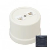 Розетка RJ11+ RJ45 телефон + компьютер, серебряный век, B1-303-11 BIRONI