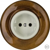 Ретро розетка электрическая без заземления, американский орех глянцевый LINUMGs Katy Paty