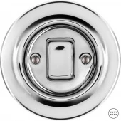 Ретро выключатель проходной серебряный глянцевый OPARGW6 Katy Paty одноклавишный