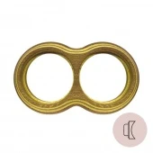 Рамка на бревно D300 мм. 2 местная, восьмерка, дуб коричневый с золотой патиной НО32ДКЗ300 Salvador