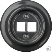 Корпус ретро розетки двойной графит глянцевый CRGs0 Katy Paty