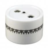 Розетка R/TV-Sat оконечная, белая с черным узором, B1-305-01 D5/1 BIRONI