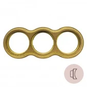 Рамка на бревно D200 мм. 3 местная, восьмерка, дуб коричневый с золотой патиной НО33ДКЗ200 Salvador