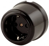 Ретро розетка с заземляющим контактом, антрацитовый, 061-001-А (KM) SUN-LUMEN