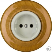Ретро розетка электрическая без заземления, бук глянцевый LIFAGs Katy Paty