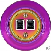 Розетка интернет Cat.5e двойная, пурпурно-фиолетовый металлик PEVIGsCat5e Katy Paty