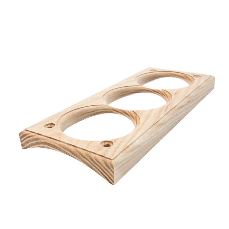 Накладка на бревно 280 мм. 3 местная, ясень натуральный, СМ3-280 DecoWood Накладка на бревно 280 мм. 3 местная, ясень натуральный, СМ3-280 DecoWood