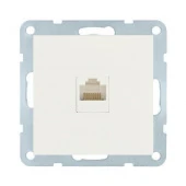 Дизайнерская розетка компьютерная RJ-45 кат. 5е с накладкой, белый, 846104-1 LK Studio, серия LK80