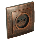 Розетка без заземляющего контакта 1 местная Лофт Винтаж, медь, RE-SLVR1bzCp Р-Электро