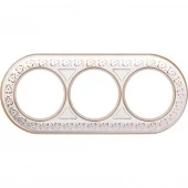 Рамка 3 местная Antik Runda, белое золото, W0035023 Werkel