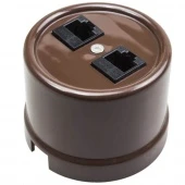 Розетка телефон + компьютер коричневая B1-303-22 BIRONI