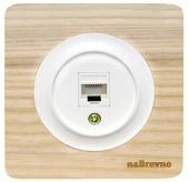 Розетка компьютерная 1xRJ45 кат.5e, натуральный ясень+белый, ROC1-AN/1E20701300 Ruwel