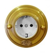 Розетка с заземлением, механизм Legrand, латунь, 03020И-80 ГусевЪ