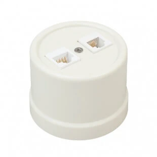 Розетка телефон + компьютер, слоновая кость, B1-303-211 BIRONI Розетка телефон + компьютер, слоновая кость, B1-303-211 BIRONI