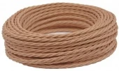 Ретро кабель витой электрический (50м) 2*0.75, какао, серия Twist, Interior Electric