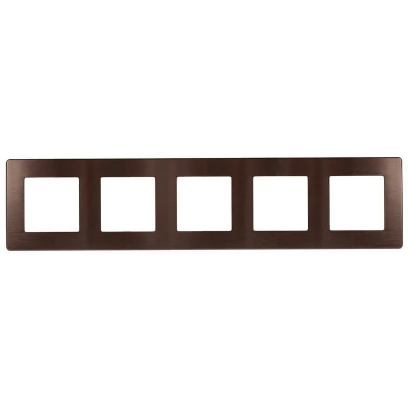 Дизайнерская рамка 5 местная, Сатин, бронза, Б0052546 Эра, серия 12 Дизайнерская рамка 5 местная, Сатин, бронза, Б0052546 Эра, серия 12