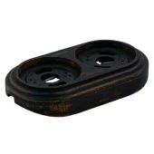 Рамка деревянная 2 местная на бревно D220 мм., состаренный черный, RD-02225 Retrika