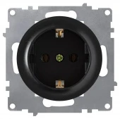 Дизайнерская розетка с заземлением и шторками, 2172810, черный, OneKeyElectro