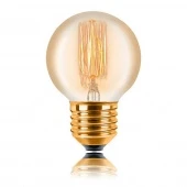 Ретро лампа накаливания G45 F2, E27, золотая, 053-723 Sun Lumen
