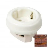 Ретро розетка без подъемной рамки, электрическая с заземлением, гефест GE70301-64К (KM) ТМ МезонинЪ