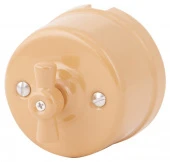 Ретро выключатель, Джиалло Реале, 080-880 (KM) Sun Lumen двухклавишный