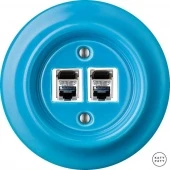 Розетка интернет Cat.6 экранир. двойная, ярко-синий глянцевый NIARGsCat6e Katy Paty