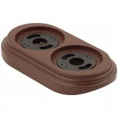 Рамка на бревно D240 мм. 2 местная, овал, коричневый 080-132-К Sun-Lumen