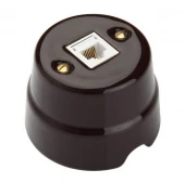 Ретро розетка информационная (без джека) коричневый, 84016BW-8218 Fanton