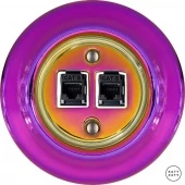 Розетка интернет Cat.6 двойная, пурпурно-фиолетовый металлик PEVIGsCat6 Katy Paty