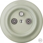 Ретро розетка TV/R/SAT проходная серо-зеленый глянцевый CHGsTVa Katy Paty