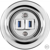 Ретро розетка USB серебряный глянцевый OPARGsUSBw Katy Paty