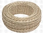 Витой провод электрический 2*0.75 слоновая кость глянцевая B1-422-075 BIRONI