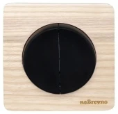 Выключатель двухклавишный, натуральный ясень+черный, ROC1-AN/1E42001303 Ruwel