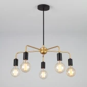 Подвесной светильник в стиле лофт Mikko 70053/5 черный/золото ЕВРОСВЕТ