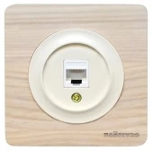 Розетка компьютерная 1xRJ45 кат.5e, выбеленный ясень+бежевый, ROC1-AW/1E20701301 Ruwel
