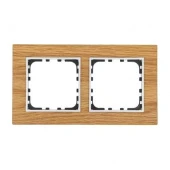 Дизайнерская рамка 2 местная, дуб, дерево, 864255 LK Studio, серии LK60 и LK80