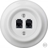 Розетка интернет Cat.6 двойная, белый глянцевый ALGsCat6 Katy Paty