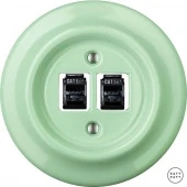 Розетка интернет Cat.5e двойная, ментол глянцевый PNMEGsCat5e Katy Paty