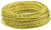 Ретро кабель витой электрический (50м) 3*1.5, золотой шелк, серия Twist, Interior Electric
