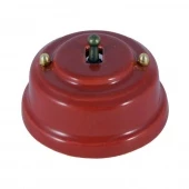 Ретро выключатель, гранатовый, проходной, тумблер бронза, ВРПГБ ЛЕАНЗА одноклавишный