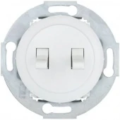 Ретро выключатель проходной, белый, 882404-1 LK Studio Vintage, двухклавишный