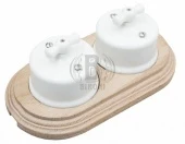 Ретро выключатели Combi duble-1, белый, натурель, B1-201-01/CD BIRONI, одноклавишный проходной